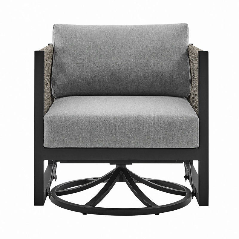 Chaise longue d'extérieur pivotante et pivotante en aluminium avec coussins, Gris