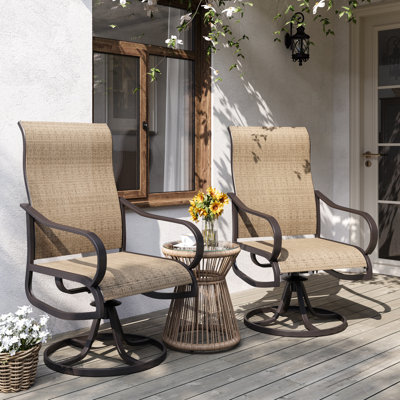 Bhairavi Steel Outdoor Dining Armchair (Set of 2)