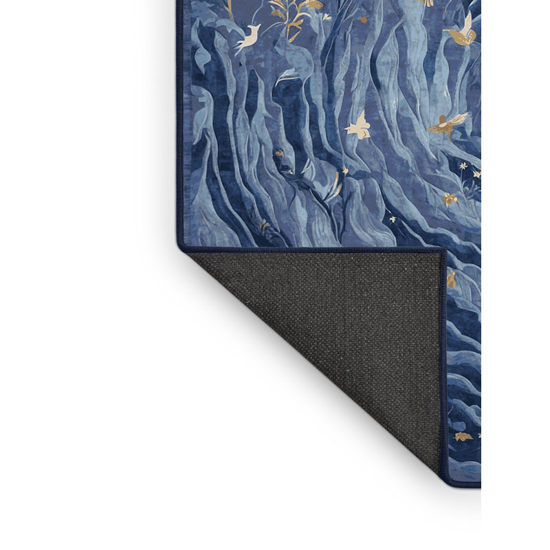 Tapis bleu soyeux et moelleux, Tapis de couloir 2 pi x 4 pi