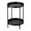 Table de bout ronde compacte en métal, table d'appoint avec rangement à 2 niveaux, petite table basse de 20,3 po de hauteur pour les petits espaces