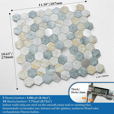 Carreaux de marbre bleu vert 10 pièces