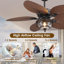 Ventilateur de plafond 52 "feuilles tropicales avec lumières à DEL et télécommande