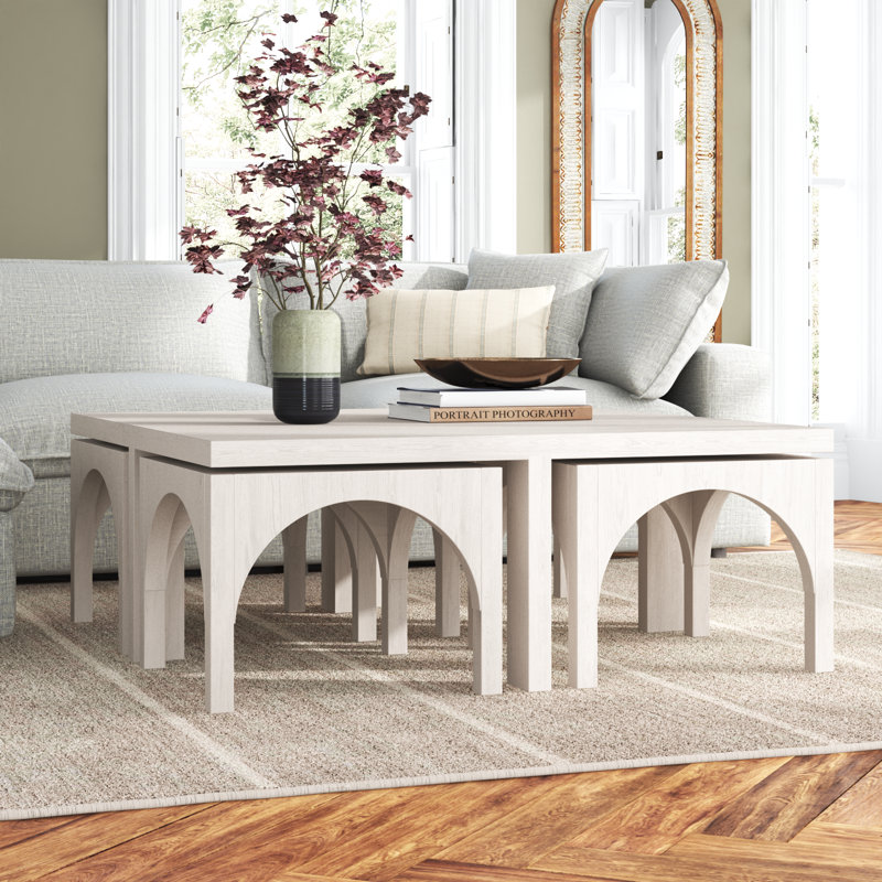 Calio Nesting Coffee Table, Off White Oak Solid