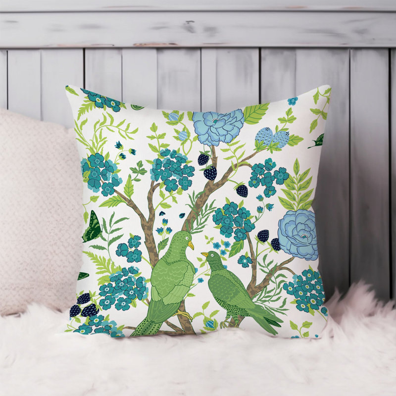 Botanical Birds Asian Oriental Pattern Asian, 20"H x 20"W