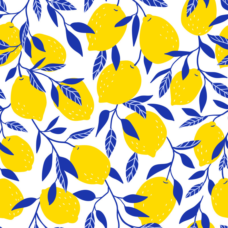 Yellow Lemons Background - Wrapped Canvas Print, 30cm H x 30cm W x 3.8cm D