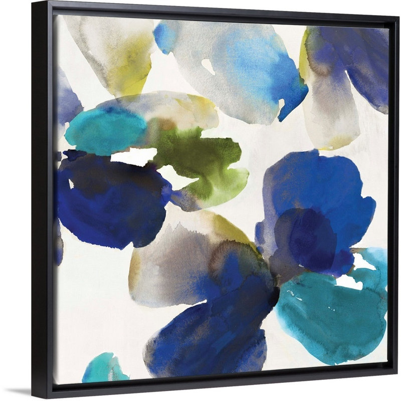 «Blue Velvet Ii» par Allison Pearce, reproduction sur toile, H 18 po x l 18 po x P 1,75 po, Cadre noir