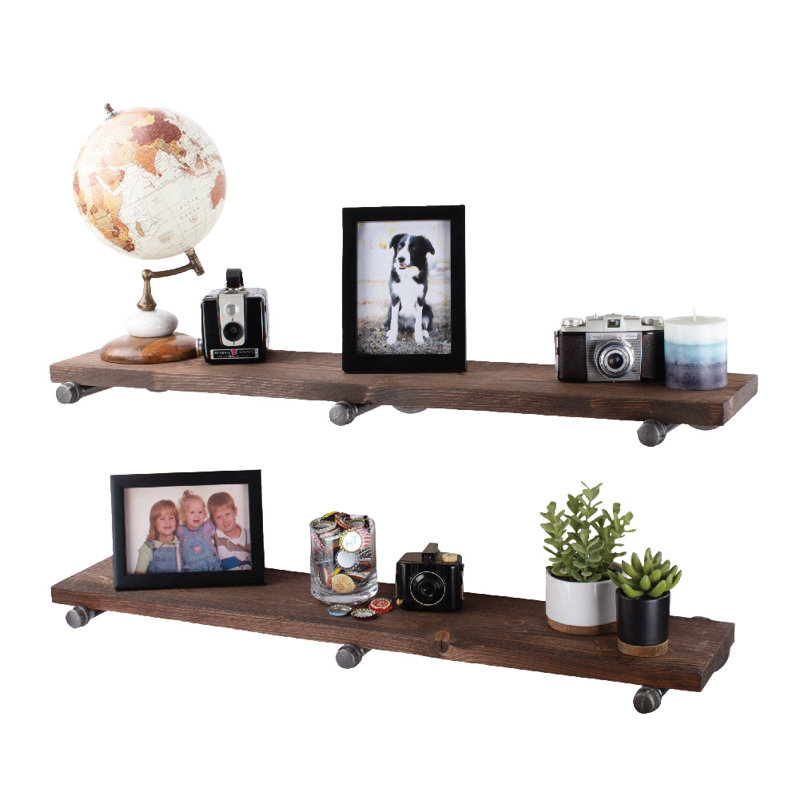 Tablette flottante en bois massif 36 pouces Pingree, Brun sentier