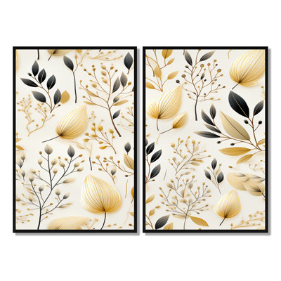Neutral Leaves  - Large Plants Canvas Prints 2-Pieces