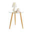 Table d'appoint Van Beuren avec pieds fuselés modernes en métal et plateau en verre transparent - Hêtre-91951389