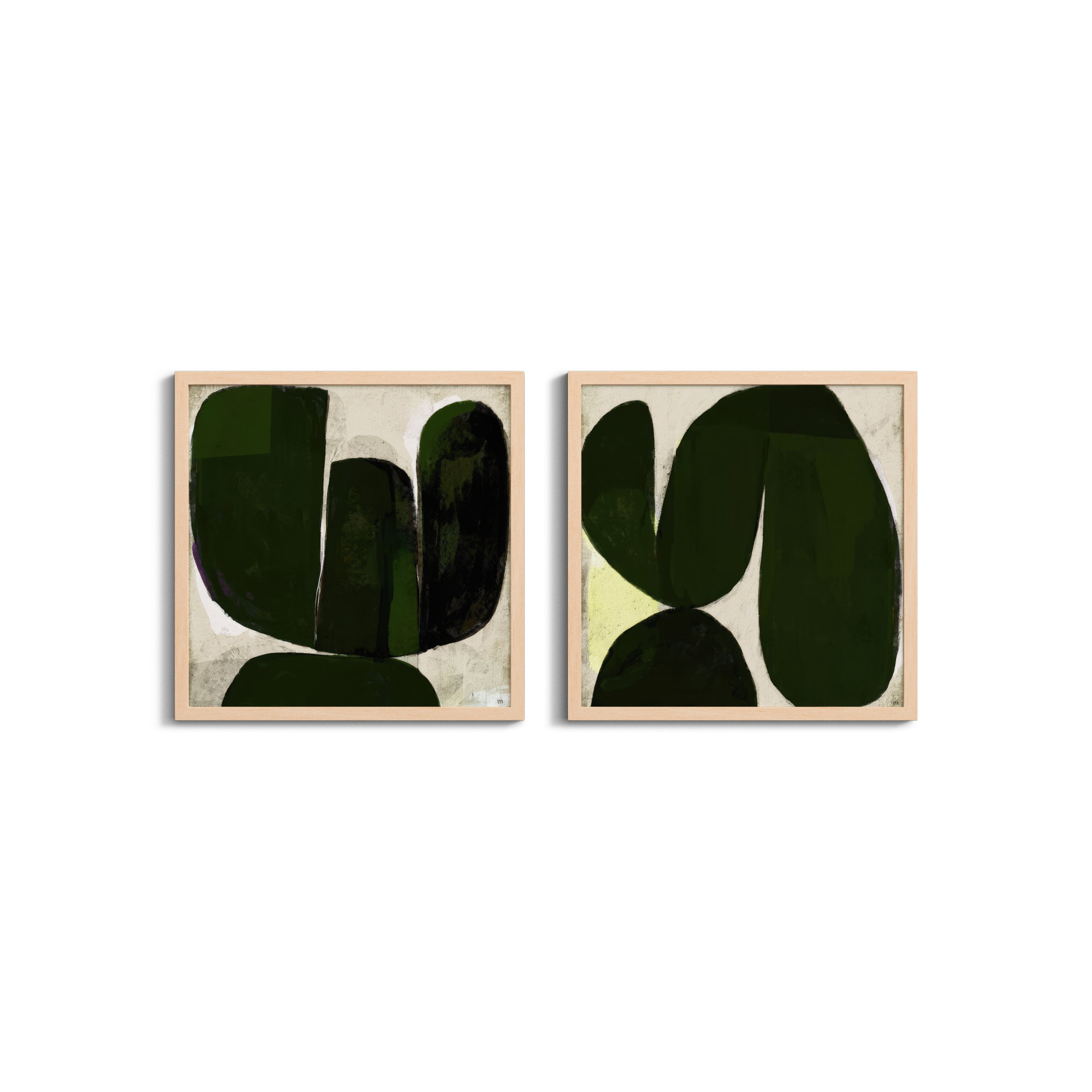 Succulent Set Of 2 by StudioM, Brown, 24" H x 24" W x 1.25" D