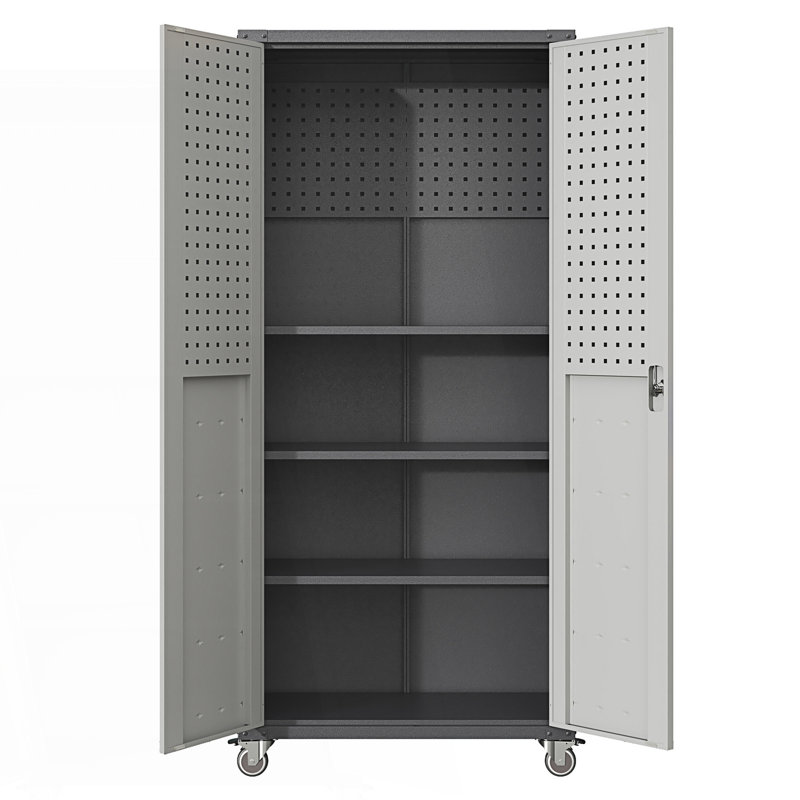 Armoire de rangement moderne en métal avec roulettes, armoire de rangement