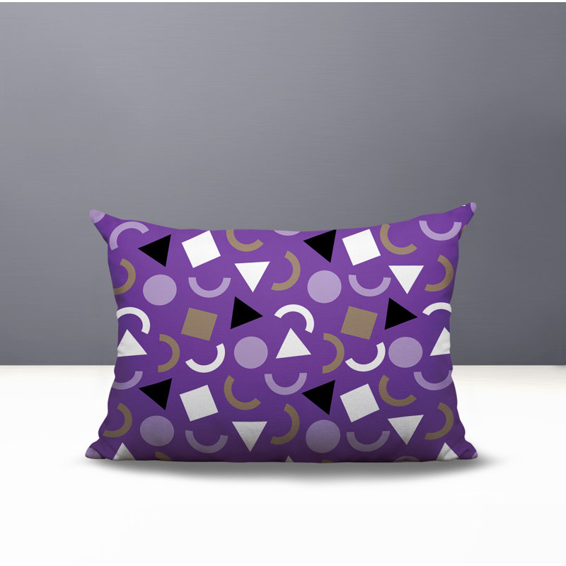 Coussin lombaire réversible intérieur / extérieur Lunko, Rectangle H 14 po x l 20 po, Mauve