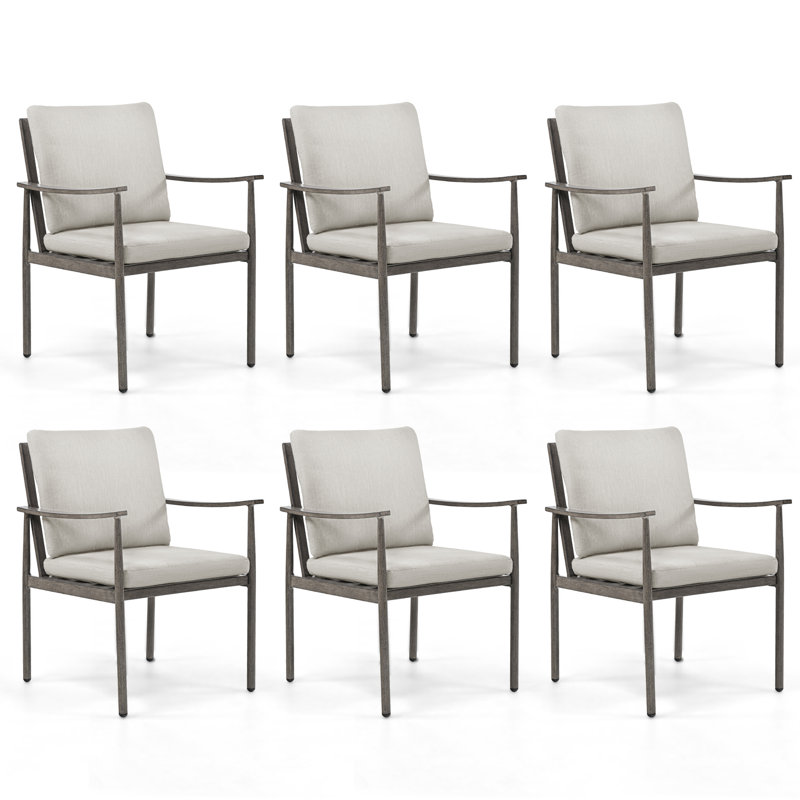 6 chaises de salle à manger avec coussins amovibles
