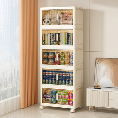 19.69" Side Wide Folding Storage Cabinet