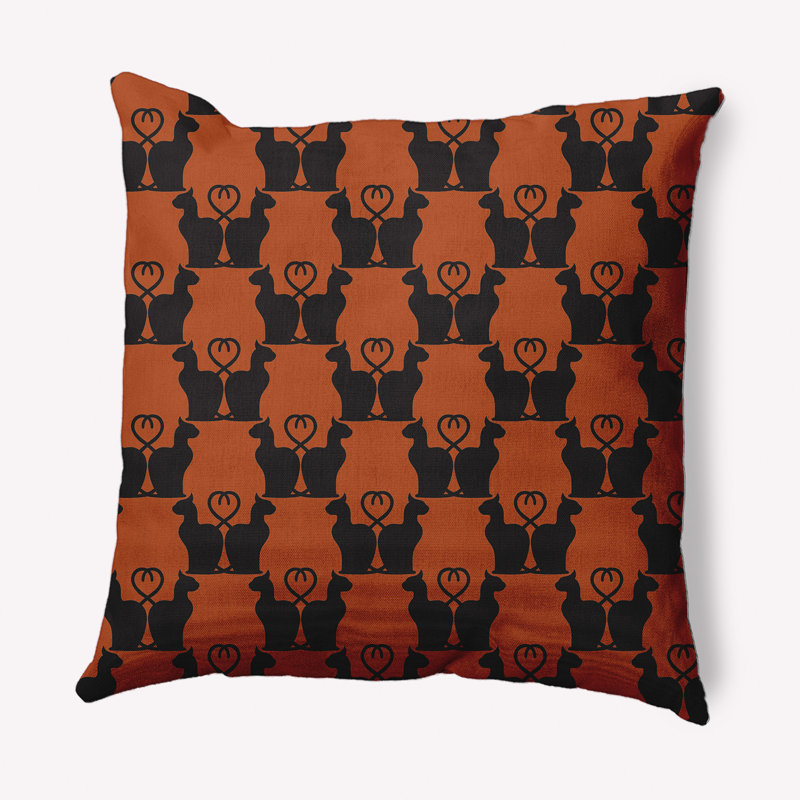 Coussin décoratif intérieur / extérieur Witches Brew, 18 po x 18 po, Terre de Sienne