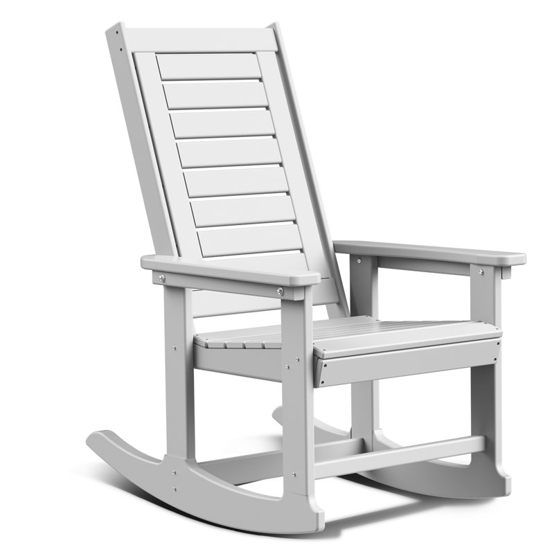 Chaise berçante d'extérieur Plumville, Blanc