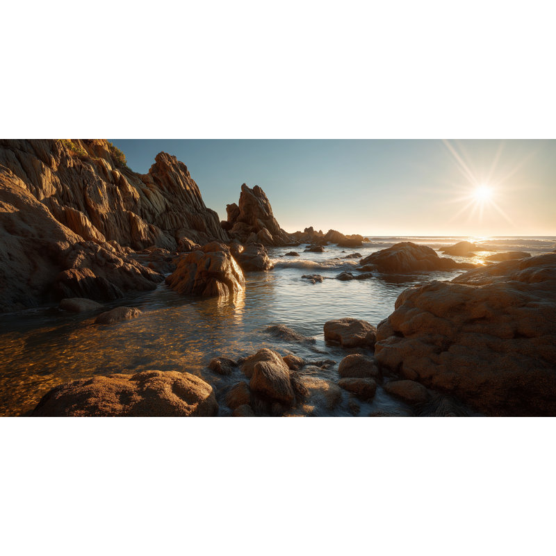 Art mural sur toile Golden Rock Pools, H 27,5 po x l 55 po x P 1,5 po