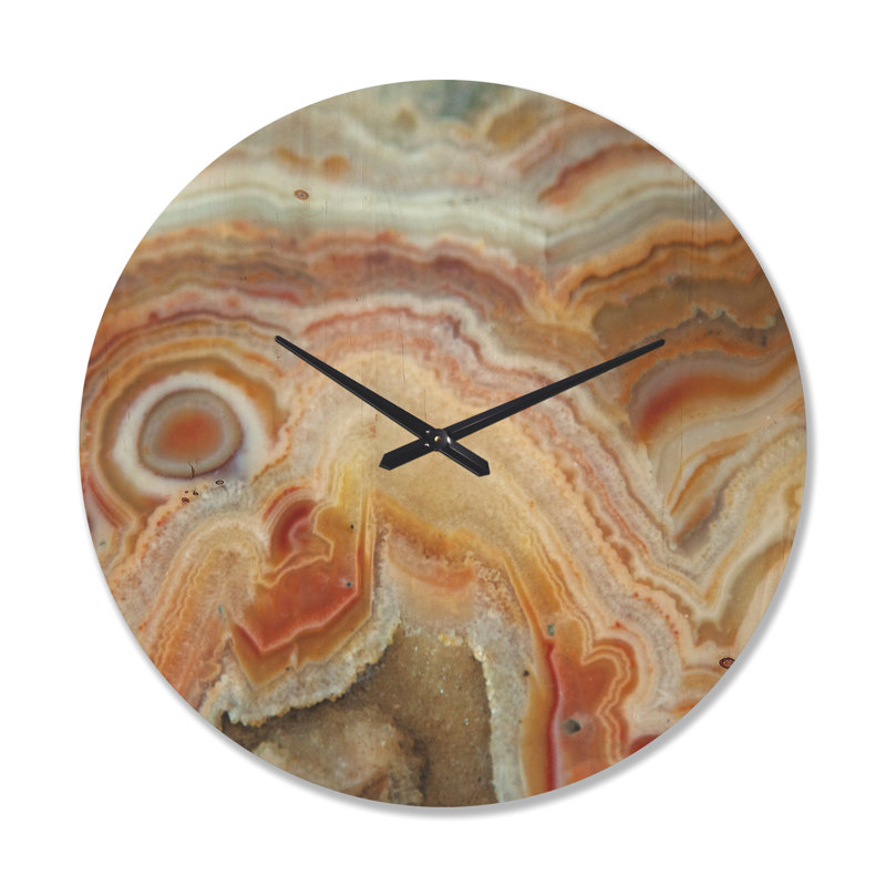 Horloge murale bandes et ovales sur agate, Grand