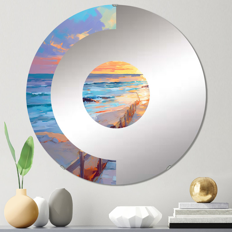 Isahella - Miroir mural demi-cercle, 23,6 po x 23,6 po