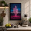 Neon Saguaro Modern 1 Piece Wrapped Canvas Wall Art-943746100-943746101