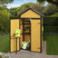 Weatherproof Wood Outdoor Storage Cabinet with Waterproof Roof, Lockable Doors & Foldable Table