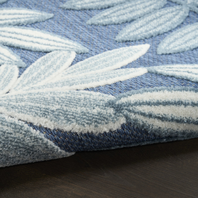 Lakesha 5'3" x 7'5" Blue Modern Rug, Rectangle 5'3" x 7'5"