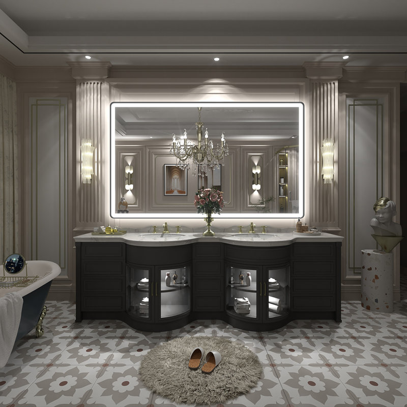 Miroir de salle de bain / meuble-lavabo Aevar, 60 po x 36 po