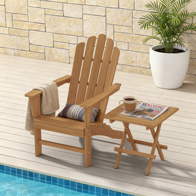 Teak Adirondack Chair with Table 2PCS