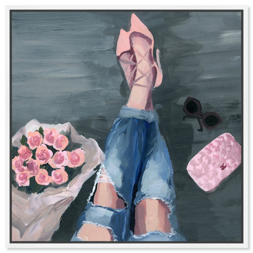 " Fashion And Glam Waiting For You Shoes And Bouquet " by Oliver Gal House of Hampton® 