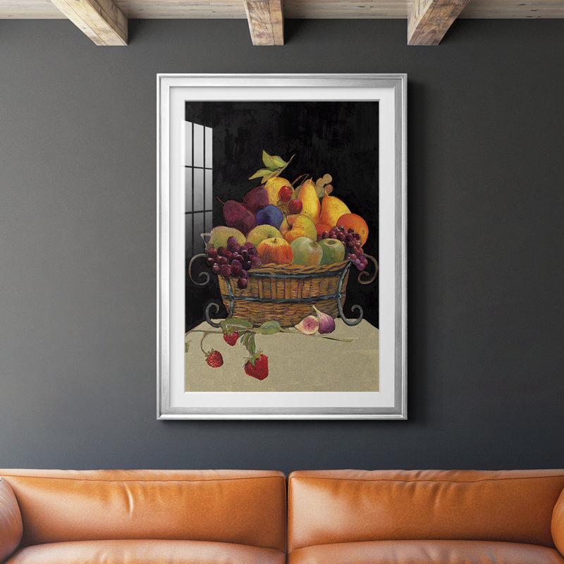 «Fruit Basket I Revisit», reproduction encadrée de qualité supérieure - prête à être suspendue 47222, Encadrement argenté