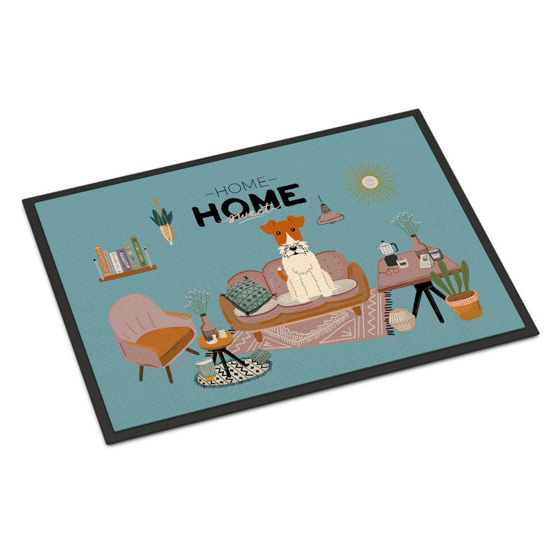 Tapis d'entrée antidérapant Guerline L 27 po x l 18 po, Fox terrier à poil dur