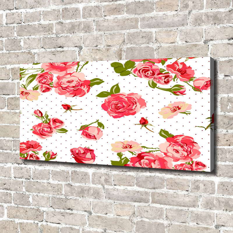 Roses - No Frame Print, Canvas, 70cm H x 140cm W x 2cm D