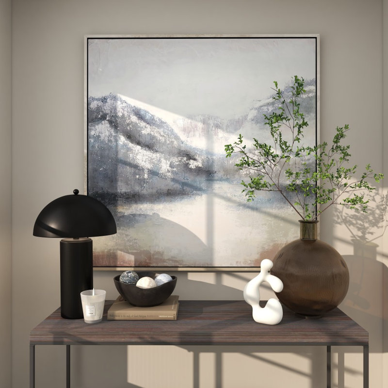 Paysage abstrait, peinture sur toile à cadre flottant