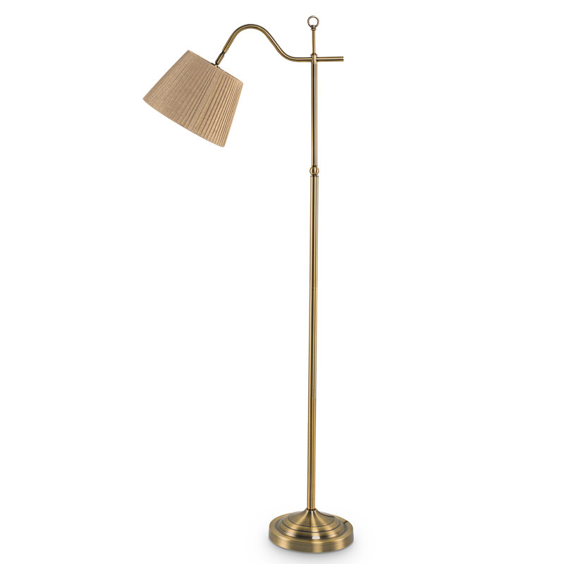 Maraia 62.2'' Golden Arched Floor Lamp, Brown
