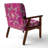 Gundry - Moroccan Orange Tiles Collage I - Upholstered Bohemian Chic Velvet Accent Arm Chair-6570704-6570709