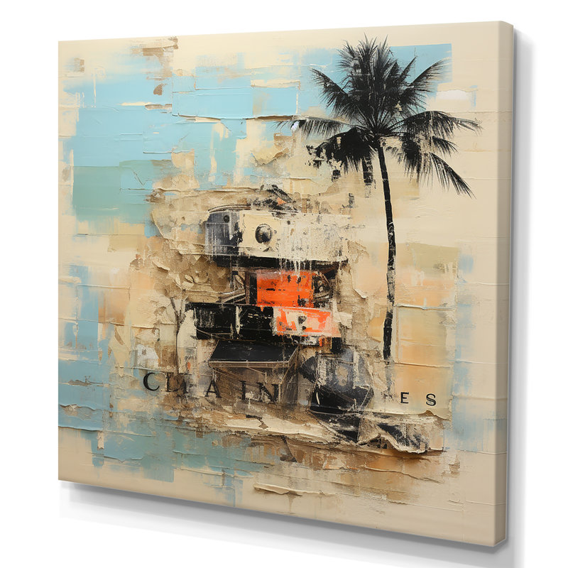 «Florida Palm Tree Serenity - Florida», art mural, Toile tendue, H 36 po x l 36 po x P 1,5 po