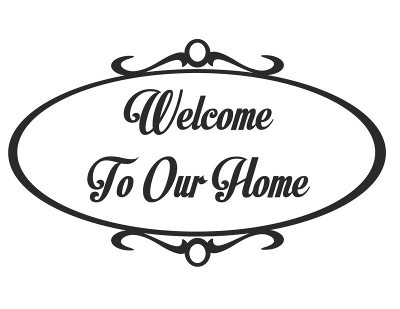 Décalcomanie murale welcome to home, Noir, H 25 po x l 42 po x P 0,01 po