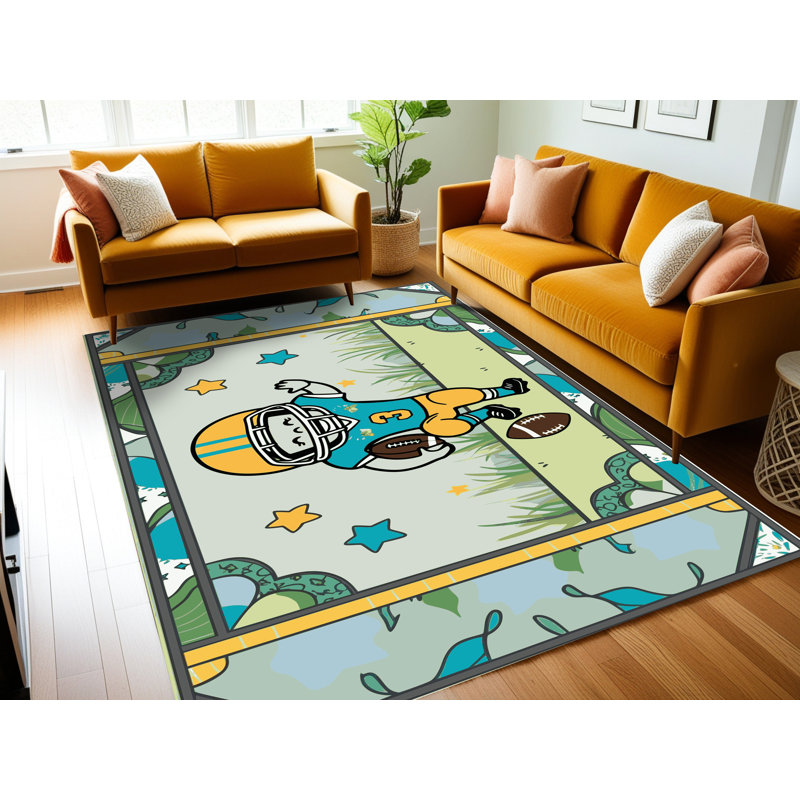 Tapis de football pour enfants Zoomie, Rectangle 6 pi x 9 pi