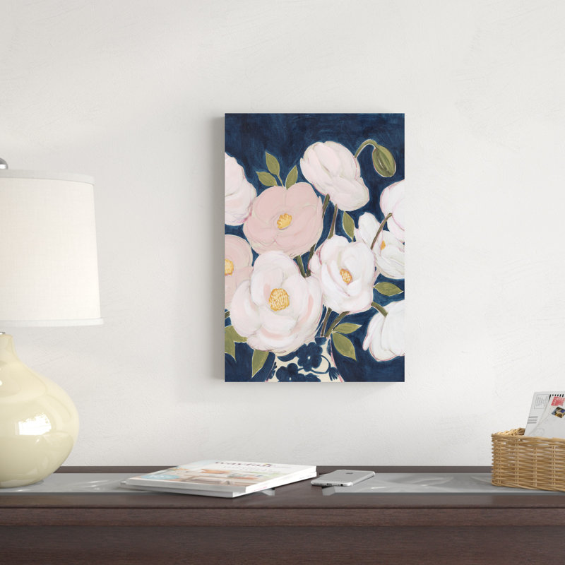«Florescence II» par Grace Popp - peinture sur toile tendue, H 18 po x l 12 po