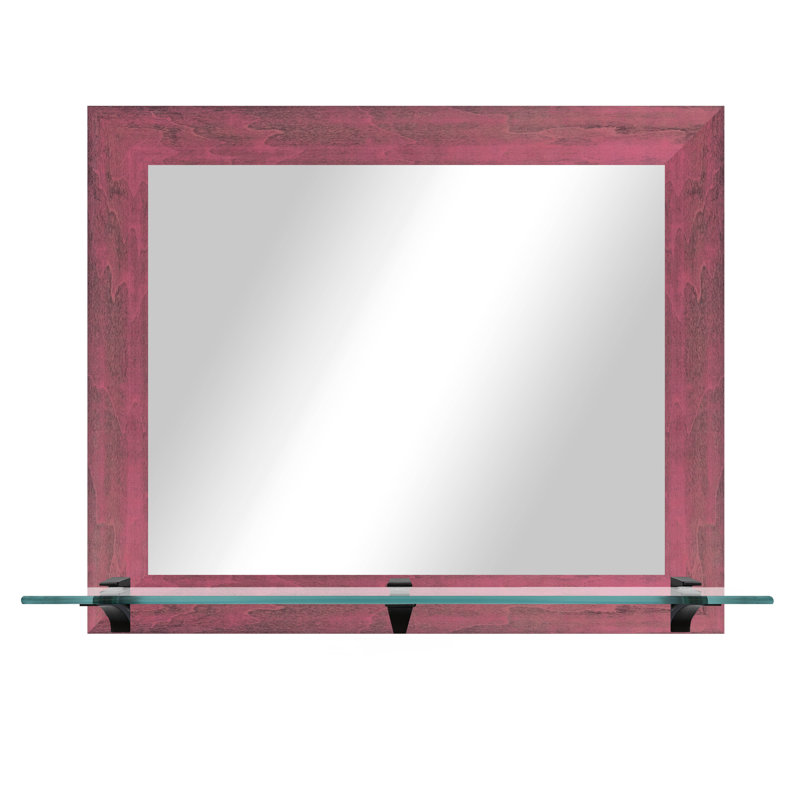 Miroir d'appoint Mowery, 21,5 po x 25,5 po, Rose/noir