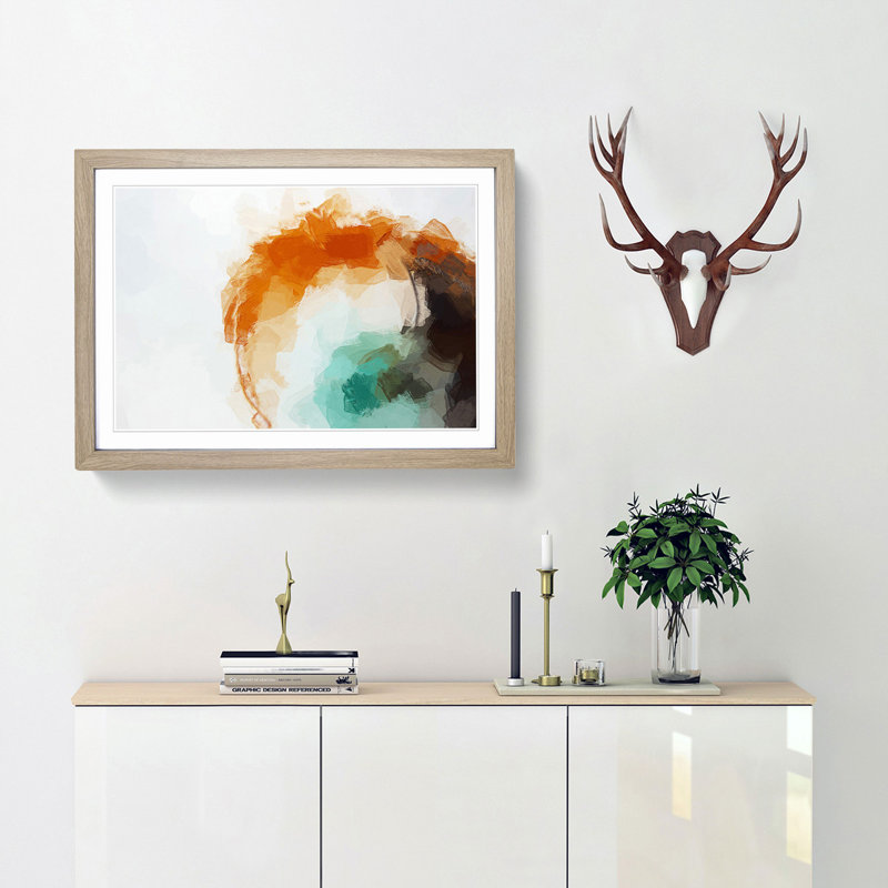 Love of Yesterday in Abstract - Picture Frame Graphic Art Print, 35cm H x 50cm W x 2cm D, Oak