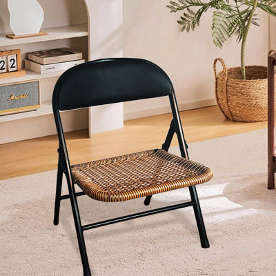 4 tabourets de bar - pliables, structure en acier noir, poids de 17,6 lb, chaise l 10,84 po pour l'acier de chambre à coucher, 22,28 po de hauteur, poids de 19,8 po