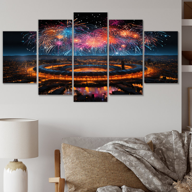 «Sport Stadium In Spotlight VII», impression d'art mural - 5 panneaux