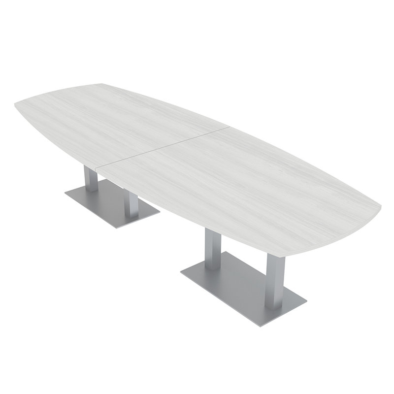 Table de conférence Arc Boat, Cyprès blanc, Argent argent, L 144 po x l 48 po