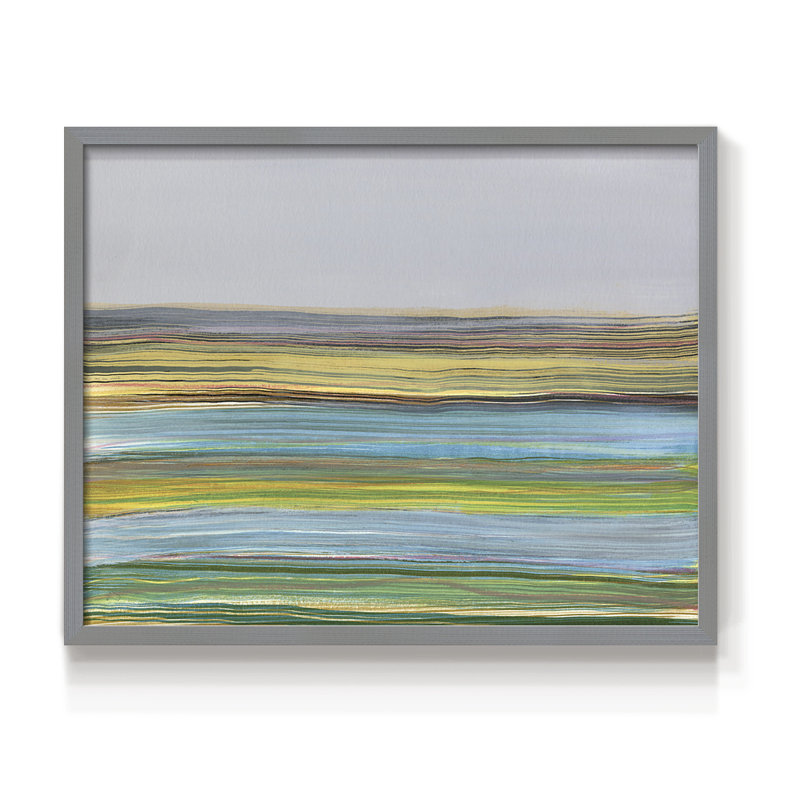 Parallel Striae I -Framed Print - Restickable, 8" H x 10" W, Gray