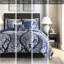 Courtepointe très grand / très grand avec 6 coussins décoratifs de couleur contrastante en coton, indigo et moelleux-119448501-119448502