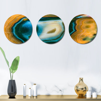 Colorful Agate Pattern - Abstract Metal Wall Decor Set