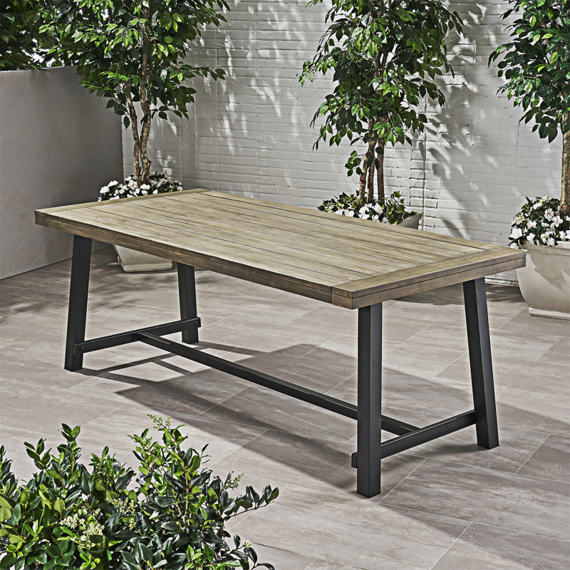 Table de salle à manger d'extérieur en bois, Gris