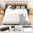 Daybed with Trundle, Sturdy Metal Twin Bed Frame with Upholstered Headboard and Charging Station for Living Room
