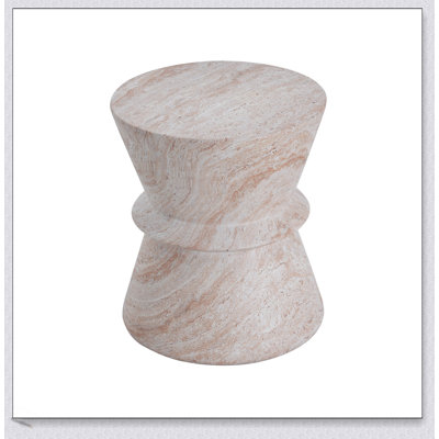 Table d'appoint polyvalente en béton léger pour une utilisation intérieure et extérieure, durable et élégante avec un design de sablier